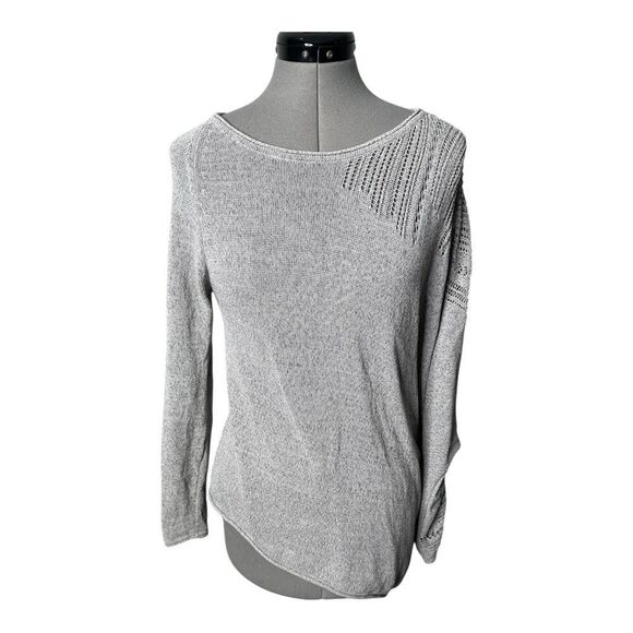 Stella Carakasi grey cotton blend long sleeve asymmetrical pullover ligh… - Picture 2 of 14